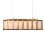 Люстра прямоугольная с каркасом золотого цвета Soft Glow Lamps варинант исполнения - 1 | Loft Concept в Санкт-петербурге