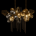 Люстра подвесная с 22-мя гранёными стеклянными плафонами с вертикальными подвесками Gilded Mirage  варинант исполнения - 8 | Loft Concept в Санкт-петербурге