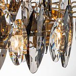 Люстра подвесная круглая с овальными подвесками из стекла дымчатого цвета Harlow Crystal Round варинант исполнения - 2 | Loft Concept в Санкт-петербурге