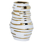 Ваза белая с рельефной поверхностью и золотыми полосами Vase Beehive варинант исполнения - 1 | Loft Concept в Санкт-петербурге