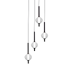 Люстра светодиодная каскадная с 4-мя сферическими стеклянными плафонами Splatter варинант исполнения - 2 | Loft Concept в Санкт-петербурге