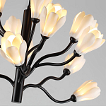 Люстра подвесная черного цвета с ветвями и белыми фарфоровыми цветами Floralis варинант исполнения - 6 | Loft Concept в Санкт-петербурге
