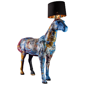Большой Торшер Лошадь с ручной авторской росписью Feral Stallion
