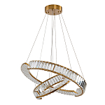 Светодиодная двухъярусная кольцевая люстра из хрусталя и стали и с пультом для регулировки света Maude Crystal Light варинант исполнения - 5 | Loft Concept в Санкт-петербурге