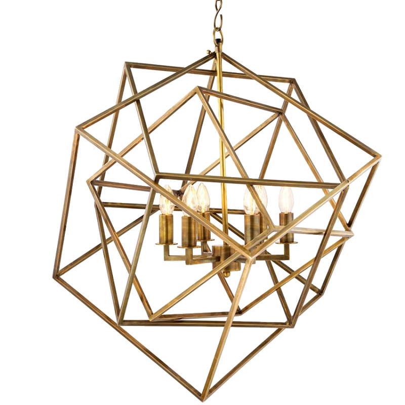 Люстра Lantern Matrix Brass Латунь в Санкт-петербурге | Loft Concept 