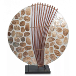 Настольная лампа из перламутра и дерева на подставке Indonesian Shell варинант исполнения - 2 | Loft Concept в Санкт-петербурге