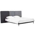 Кровать с большим мягким изголовьем Unity Dark Grey Bed варинант исполнения - 11 | Loft Concept в Санкт-петербурге