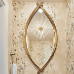 Зеркало овальное в деревянной золотистой раме Oval Gold Lines варинант исполнения - 3 | Loft Concept в Санкт-петербурге