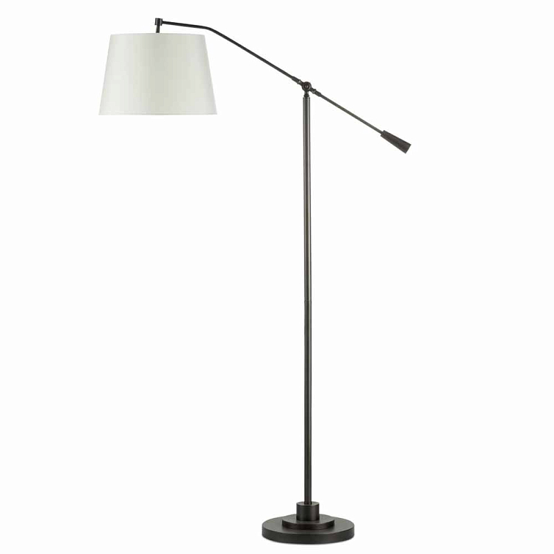 Торшер с регулируемым кронштейном Swivel Tilt Floor Lamp ivory ( слоновая кость ) Темная бронза Никель Латунь в Санкт-петербурге | Loft Concept 