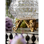 Конфетница прозрачная стеклянная на бронзовых ножках в виде морских коньков с крышкой в виде ракушки Eden Garden варинант исполнения - 5 | Loft Concept в Санкт-петербурге