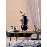 Ваза темно-синяя фарфоровая с бронзовыми ручками и ножками Eden Garden варинант исполнения - 6 | Loft Concept в Санкт-петербурге