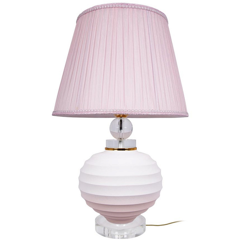 Настольная лампа керамическая Pink lampshade Белый Розовый в Санкт-петербурге | Loft Concept 