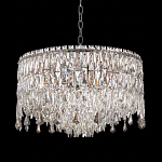 Люстра круглая с хрустальными подвесками на серебряном каркасе Roul Crystal Light варинант исполнения - 3 | Loft Concept в Санкт-петербурге