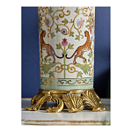 Ваза высокая из фарфора на бронзовом основании Turquoise Blooming Garden варинант исполнения - 7 | Loft Concept в Санкт-петербурге