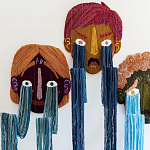 Вязаный Арт-Объект на стену из трех элементов Triptych варинант исполнения - 1 | Loft Concept в Санкт-петербурге