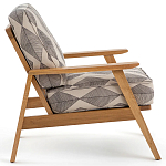 Кресло с каркасом из массива дуба Deniaud Oak Rhombus Beige Armchair варинант исполнения - 3 | Loft Concept в Санкт-петербурге