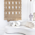 Панно на стену плетеное Макраме бежевый цвет  варинант исполнения - 3 | Loft Concept в Санкт-петербурге