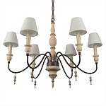 Люстра на металлическом основании с 6-ю белыми тканевыми абажурами Terrain варинант исполнения - 7 | Loft Concept в Санкт-петербурге