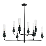 Люстра с 8-ю плафонами в форме стеклянных трубок и мраморных декоративных элементов Montreal варинант исполнения - 3 | Loft Concept в Санкт-петербурге