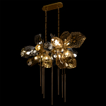 Люстра подвесная с 18-ю стеклянными плафонами с вертикальными подвесками Gilded Mirage  варинант исполнения - 6 | Loft Concept в Санкт-петербурге