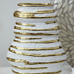 Ваза белая с рельефной поверхностью и золотыми полосами Vase Beehive варинант исполнения - 6 | Loft Concept в Санкт-петербурге