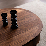 Кофейный стол овальный из дерева с 2-мя ящиками Coffee Walnut Table варинант исполнения - 4 | Loft Concept в Санкт-петербурге