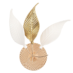 Бра с декоративными белыми и золотыми листьями на текстурном основании Wintery flovers варинант исполнения - 1 | Loft Concept в Санкт-петербурге