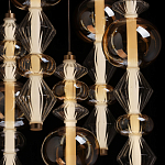 Люстра с плафонами из прозрачного и янтарного стекла в виде шаров и ромбов Gabriel Scott Luna варинант исполнения - 6 | Loft Concept в Санкт-петербурге