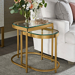 Комплект из 2-х приставных столиков на металлическом основании цвета латунь Ambassador варинант исполнения - 4 | Loft Concept в Санкт-петербурге