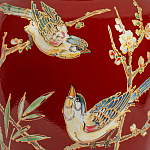 Настольная лампа бордовая с изображением птиц Slip Away варинант исполнения - 6 | Loft Concept в Санкт-петербурге