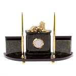 Настольный канцелярский набор из нефрита с декором в виде льва Golden Lion варинант исполнения - 1 | Loft Concept в Санкт-петербурге