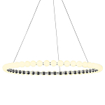 Люстра светодиодная кольцевая с круглыми плафонами белого цвета PEARLS Suspension 80 варинант исполнения - 1 | Loft Concept в Санкт-петербурге
