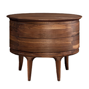 Прикроватный столик из дерева с 2-мя ящиками Moon Walnut Furniture