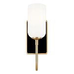  Бра с прямоугольным черным основанием и белым матовым цилиндрическим плафоном Kichler варинант исполнения - 10 | Loft Concept в Санкт-петербурге