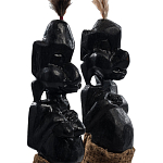 Комплект из 2-х деревянных статуэток Asmat Statuettes Black варинант исполнения - 3 | Loft Concept в Санкт-петербурге