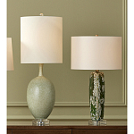 Настольная лампа керамическая с кремовым абажуром Scenic Column варинант исполнения - 6 | Loft Concept в Санкт-петербурге