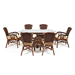 Комплект обеденный из ротанга Eloise grand варинант исполнения - 1 | Loft Concept в Санкт-петербурге