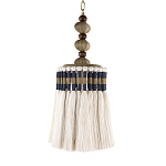 Подвесной светильник с подвесом из деревянных бусин и абажуром из кисточек Аmbiance варинант исполнения - 1 | Loft Concept в Санкт-петербурге