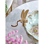 Чаша из голубого фарфора на бронзовых ножках с рисунком цветов и фигурками стрекоз Blue Garden варинант исполнения - 5 | Loft Concept в Санкт-петербурге