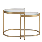 Комплект из 2-х приставных столиков на металлическом основании цвета латунь Ambassador варинант исполнения - 2 | Loft Concept в Санкт-петербурге