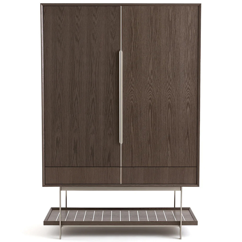 Платяной шкаф из серого дуба Sawada Gray Oak Wardrobe Коричневый Никель в Санкт-петербурге | Loft Concept 