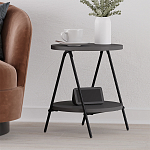 Стол приставной с 2-мя круглыми столешницами цвета антрацит ESSEL SIDE TABLE ANTHRACITE варинант исполнения - 5 | Loft Concept в Санкт-петербурге