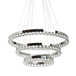 Люстра с тремя кольцами цвета хром и прозрачными хрустальными шарами по периметру Sacramento Transparent Balls Chandelier варинант исполнения - 1 | Loft Concept в Санкт-петербурге