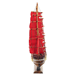 Декоративная модель деревянного парусника с красными парусами в подарочной упаковке With The low варинант исполнения - 3 | Loft Concept в Санкт-петербурге