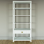 Стеллаж Elsa Dreams White со стеклянными полками и ящиком варинант исполнения - 4 | Loft Concept в Санкт-петербурге