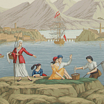 Обои ручная роспись Views of Italy Aurore варинант исполнения - 1 | Loft Concept в Санкт-петербурге