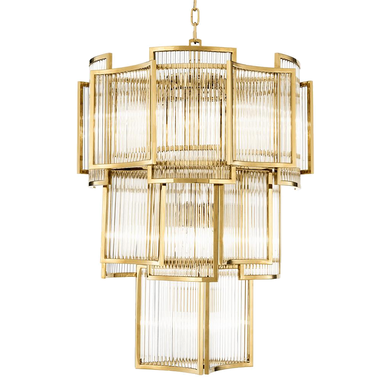 Люстра Chandelier Jet Set Gold Золотой Прозрачный (Transparent) в Санкт-петербурге | Loft Concept 