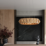 Люстра круглая из толстых деревянных реек Wooden Slats варинант исполнения - 4 | Loft Concept в Санкт-петербурге