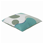 Подушка декоративная хлопковая мятного цвета с абстрактным принтом Elysian Flow Breeze варинант исполнения - 1 | Loft Concept в Санкт-петербурге