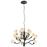Люстра подвесная черного цвета с ветвями и белыми фарфоровыми цветами Floralis варинант исполнения - 4 | Loft Concept в Санкт-петербурге